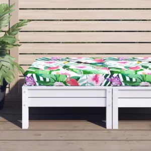 Vetthülgav euroaluse istmepadi linnu- ja lillemustriga, 60 x 60 x 8 cm, mitmevärviline oxford-kangas