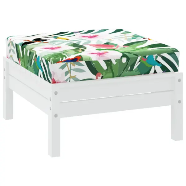 Vetthülgav euroaluse istmepadi linnu- ja lillemustriga, 60 x 60 x 8 cm, mitmevärviline oxford-kangas – 3