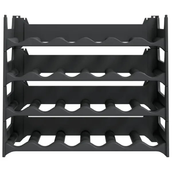 Virnastatav modulaarne veiniriiul 24 pudelile, antratsiithall PP, 60 x 26 x 52 cm – 3