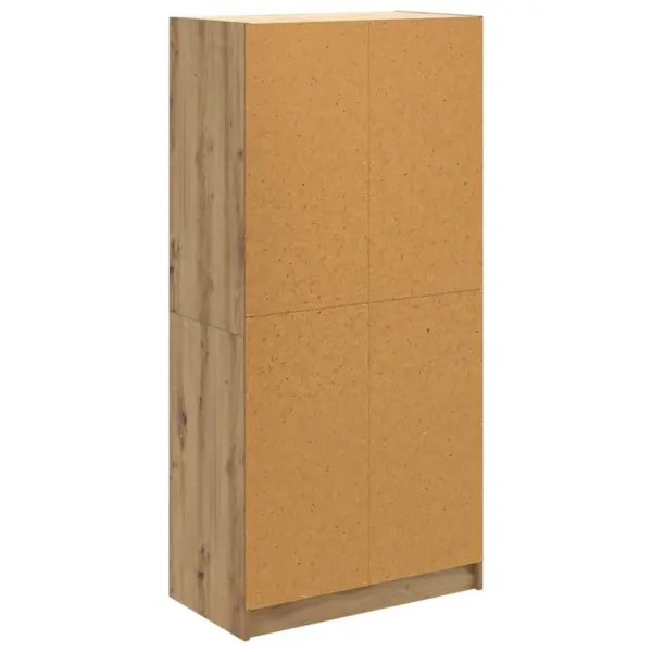 Kõrge vitriinkapp 4 läbipaistva PVC uksega, tehispuit, artisani tamm, 68 x 37 x 142 cm – 8