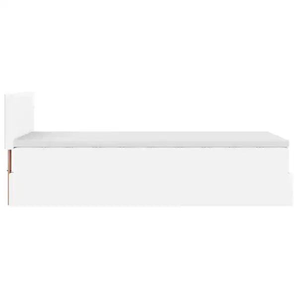 Voodialuse panipaigaga tõstemehhanismiga üheinimese voodi madratsi ja kattemadratsiga, valge kunstnahk, 100 x 200 cm – 10