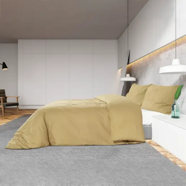 Mikrofiibrist voodipesukomplekt, pruunikashall, 140 x 200 cm + 65 x 65 cm - 4