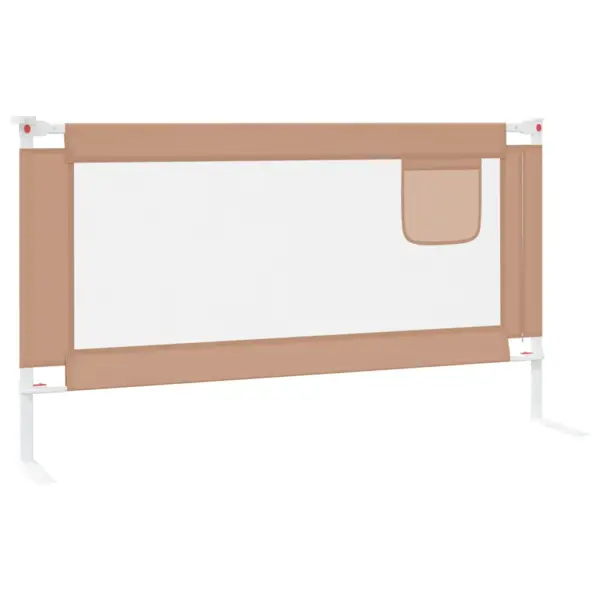 Voodipiire väikelapse voodile, pruunikashall, reguleeritav kõrgus 70–95 cm, 150 x 25 cm, kangas – 5