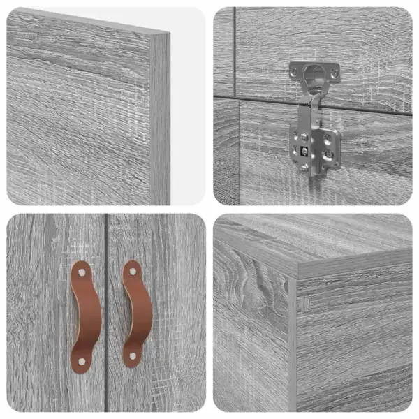 Üheinimese voodiraam hoiukastiga, hall sonoma tehispuit, 90 x 200 cm – 10