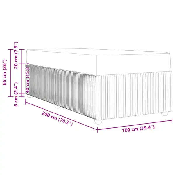 Üheinimese voodiraam madratsiga, tume roheline kangas, 100 x 200 cm, tehispuidust raam – 11