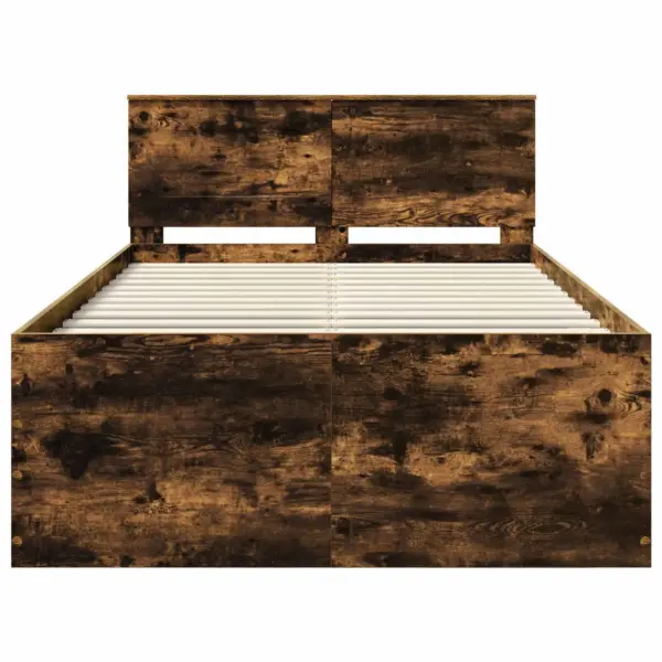 Tehispuidust voodiraam peatsiga, suitsetatud tamme toon, 135 x 190 cm – 7