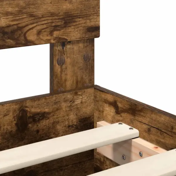 Tehispuidust voodiraam peatsiga, suitsetatud tamme toon, 135 x 190 cm – 10