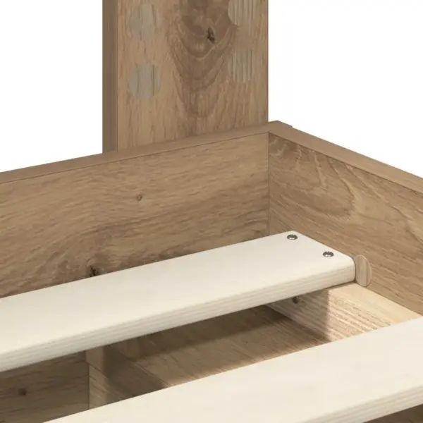 Kahekohaline voodiraam peatsiga, Artisani tamme viimistlus, tehispuitraam ja männipuidust peats, madratsile 140 x 200 cm, 206 x 143 x 100 cm – 10