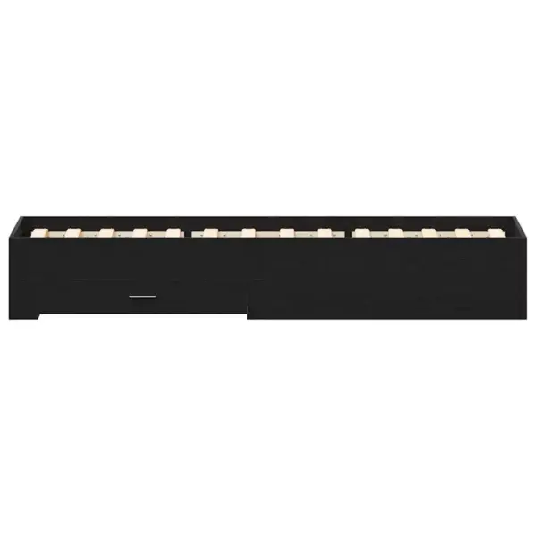 Lai üheinimese voodiraam sahtliga, must tamm, 100 x 200 cm, tehispuit – 6