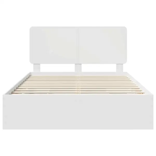 Valge voodiraam sahtliga ja peatsiga, insenerpuit, 140 x 200 cm – 8