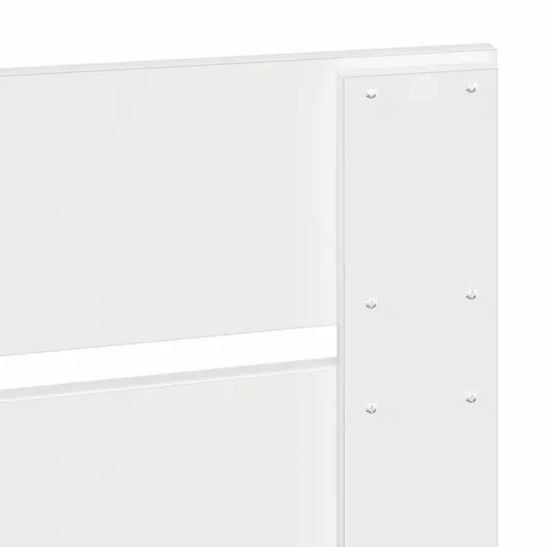 Valge tehispuidust voodiraam sahtlite ja peatsiga, 150 x 200 cm - 12