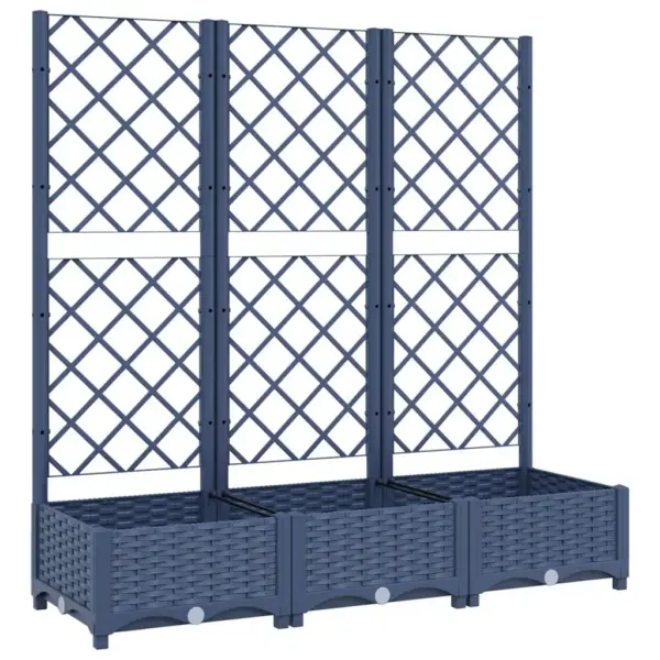 Võrega taimekast ronitaimedele, sinakashall PP, 120 x 40 x 121,5 cm – 2