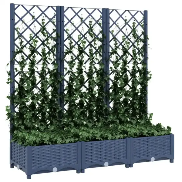 Võrega taimekast ronitaimedele, sinakashall PP, 120 x 40 x 121,5 cm – 3