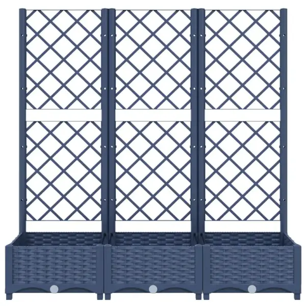 Võrega taimekast ronitaimedele, sinakashall PP, 120 x 40 x 121,5 cm – 4