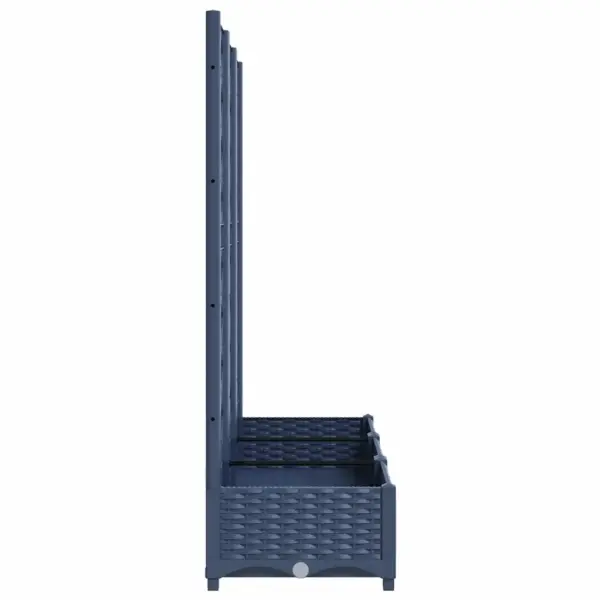 Võrega taimekast ronitaimedele, sinakashall PP, 120 x 40 x 121,5 cm – 5
