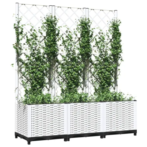 Valge polüpropüleenist võrega taimekast, 120 x 40 x 136 cm - 3