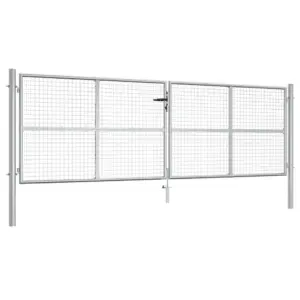 Võrgust aiavärav tsingitud terasest, hõbedane, ukseava 400 x 125 cm