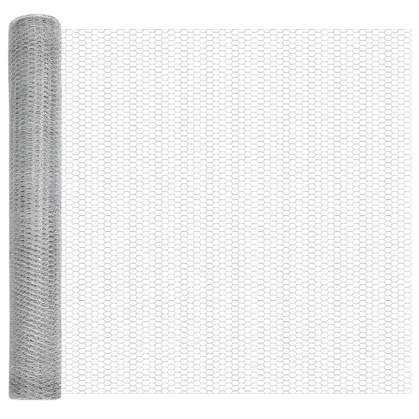 Võrkaia komplekt postidega, hõbedane teras, 1,4 x 50 m – 7