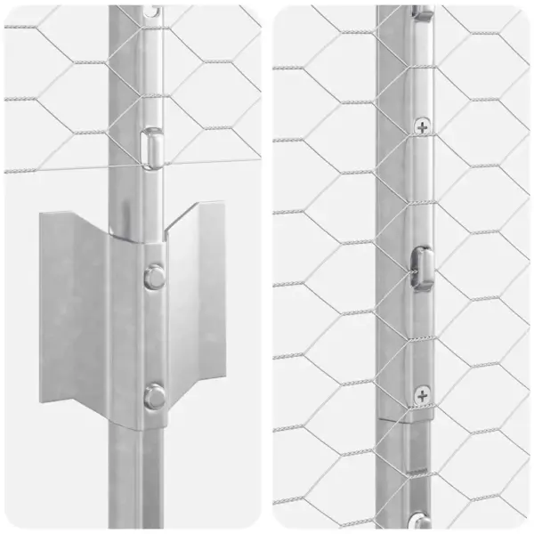 Võrkaia komplekt postidega, hõbedane teras, 1,4 x 50 m – 8
