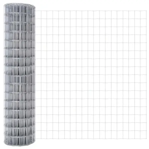 Võrkaiakomplekt postide ja tarvikutega, hõbedane teras, 1,2 x 10 m – 7