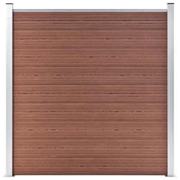 Pruun WPC privaatsusaia komplekt, 10 ruutu + 1 kaldpaneel, 1830 x 186 cm – 2