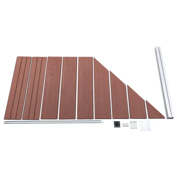 Pruun WPC privaatsusaia komplekt, 10 ruutu + 1 kaldpaneel, 1830 x 186 cm – 12