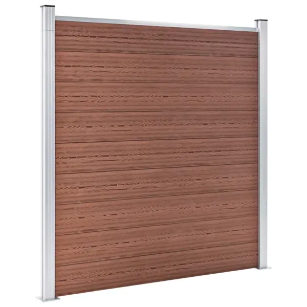 Pruun WPC privaatsusaia komplekt, 10 ruutu + 1 kaldpaneel, 1830 x 186 cm – 3