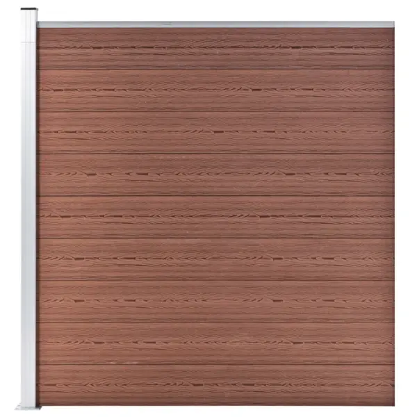 Pruun WPC privaatsusaia komplekt, 10 ruutu + 1 kaldpaneel, 1830 x 186 cm – 5