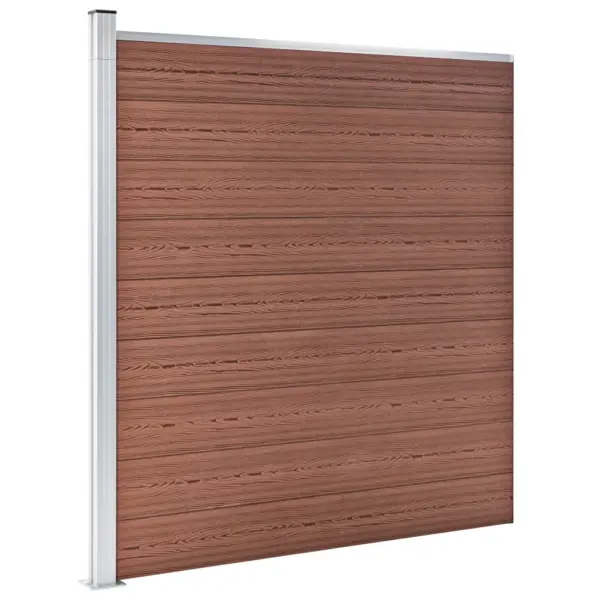 Pruun WPC privaatsusaia komplekt, 10 ruutu + 1 kaldpaneel, 1830 x 186 cm – 6
