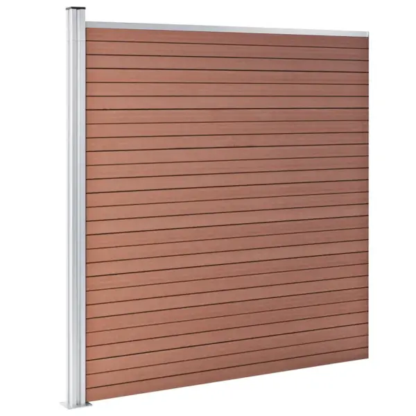 Pruun WPC privaatsusaia komplekt, 10 ruutu + 1 kaldpaneel, 1830 x 186 cm – 7