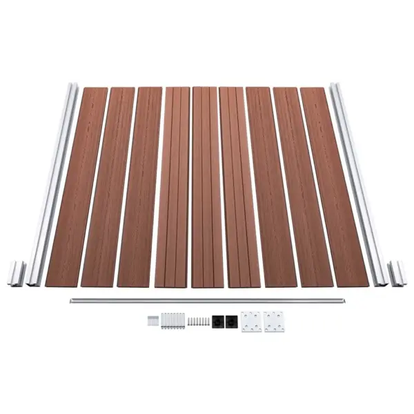 Pruun WPC privaatsusaia komplekt, 10 ruutu + 1 kaldpaneel, 1830 x 186 cm – 8