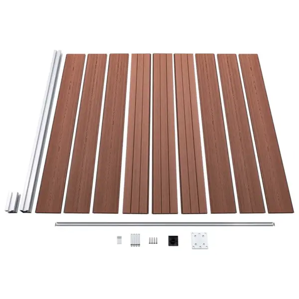 Pruun WPC privaatsusaia komplekt, 10 ruutu + 1 kaldpaneel, 1830 x 186 cm – 9