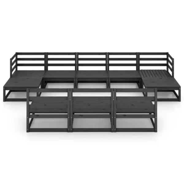 10-osaline must männipuidust aiamööbli komplekt, modulaarne nurgadiivan ja 2 lauda, diivanimoodul 70 x 70 x 67 cm – 3