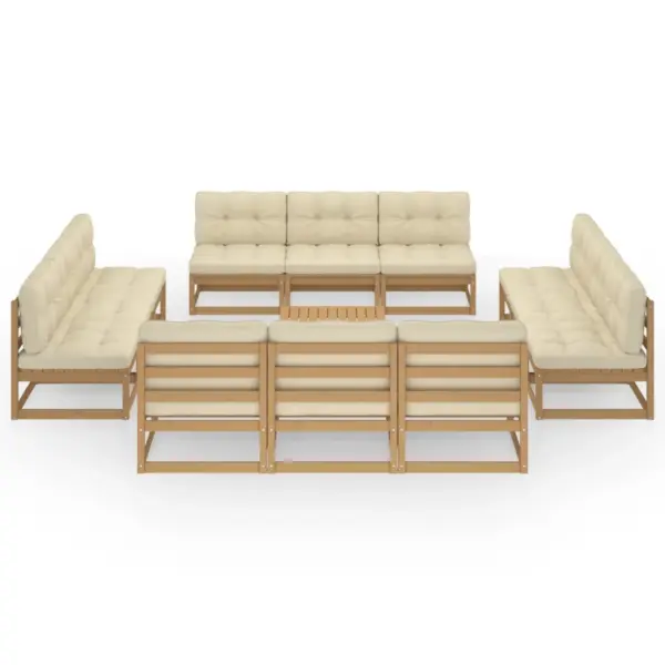 13-osaline meekarva männipuidust aiamööbli komplekt lauaga, istme- ja seljatoepatjadega – 2