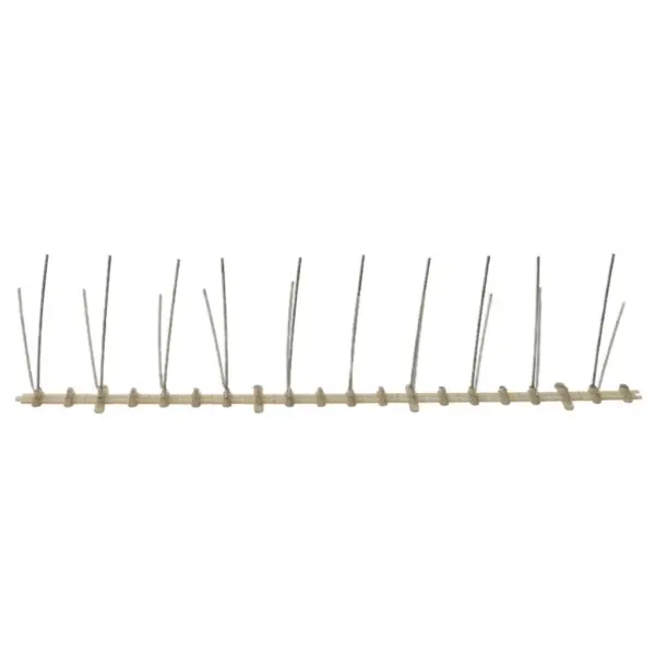 2-realine linnupiikide komplekt plastist aluse ja roostevabast terasest piikidega, 20 tk, 10 m – 4