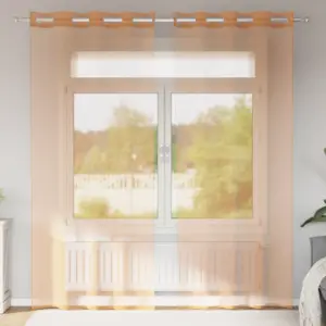 Voile kardinad rõngastega, 2 tk, terrakota, 140 x 245 cm