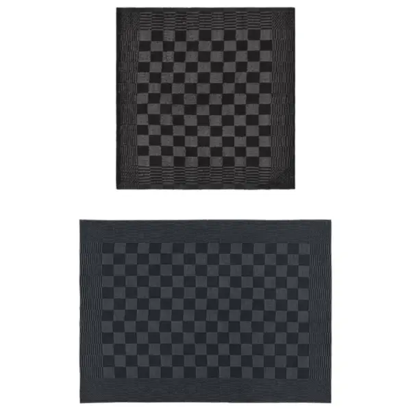 Köögirätikute ja külalisterätikute komplekt 20 tk, must ja hall, 100% puuvill – 2