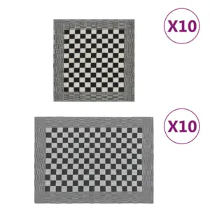 20-osaline köögi- ja külalisterätikute komplekt, must-valge puuvill