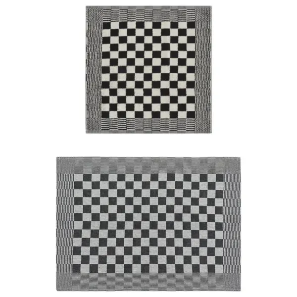 20-osaline köögi- ja külalisterätikute komplekt, must-valge puuvill – 2