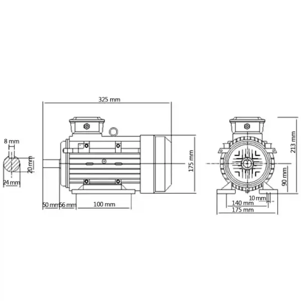 3-faasiline asünkroonne elektrimootor 1,5 kW, 2 poolust, 2840 p/min, alumiiniumkorpus, sinine – 8