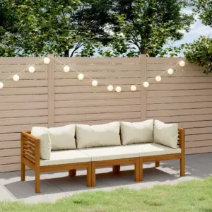 3-kohaline akaatsiapuidust aiadiivan kreemjate patjadega, ilmastikukindel