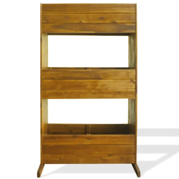 3-korruseline taimelava, õliviimistlusega akaatsiapuit, pruun, 70 x 41 x 115 cm – 2