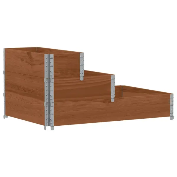 3-korruseline männipuidust taimekast, pruun, 120 x 80 cm – 2