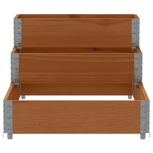 3-korruseline männipuidust taimekast, pruun, 120 x 80 cm – 4