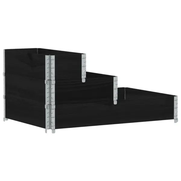 3-korruseline taimekast, must männipuit, 120 x 80 x 60,5 cm – 2