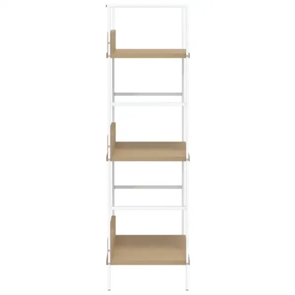 3-korruseline raamaturiiul tamm/valge, tehispuit ja teras, 60 x 27,6 x 90,5 cm – 6