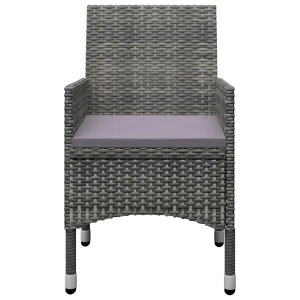 3-osaline aiamööbli komplekt akaatsiapuidust lauaga, hall polürotang, laud 88 x 88 x 74 cm – 4