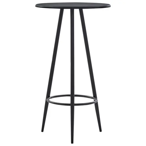 3-osaline baarikomplekt musta MDF-baarilauaga ja tumehallide kangast baaritoolidega, laud 60 x 107,5 cm – 2