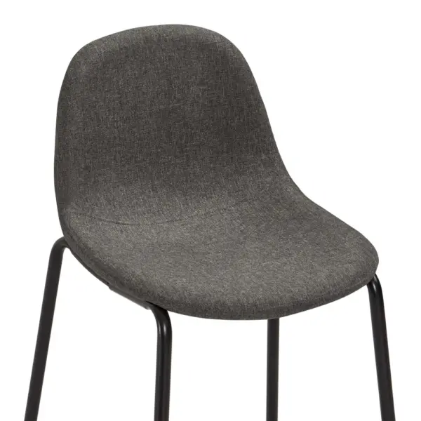 3-osaline baarikomplekt musta MDF-baarilauaga ja tumehallide kangast baaritoolidega, laud 60 x 107,5 cm – 10
