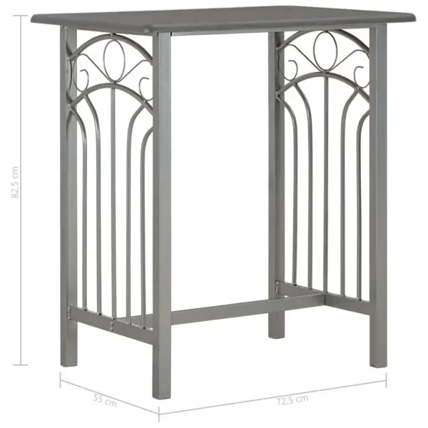 3-osaline baarikomplekt lauaga ja 2 baaripukiga, puit ja teras, antratsiithall – 10